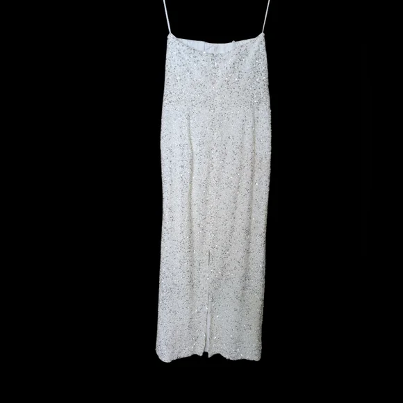 Helsi Leslie White Sequin Strapless Gown....Size Large